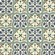 Fancy Blue Italian Floral Tile Print Paper ~ Kartos Italy